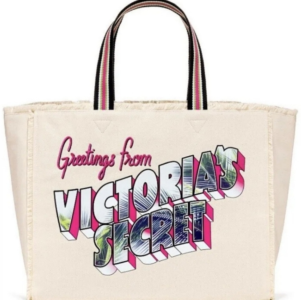 Victoria’s Secret Postcard Greetings Getaway Beach Tote Bag